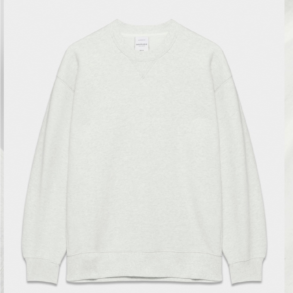 Aritzia Heather Cloud White Boyfriend Crewneck